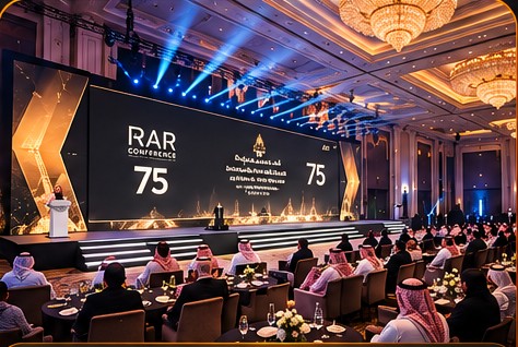 Large conference with professional audiovisual production